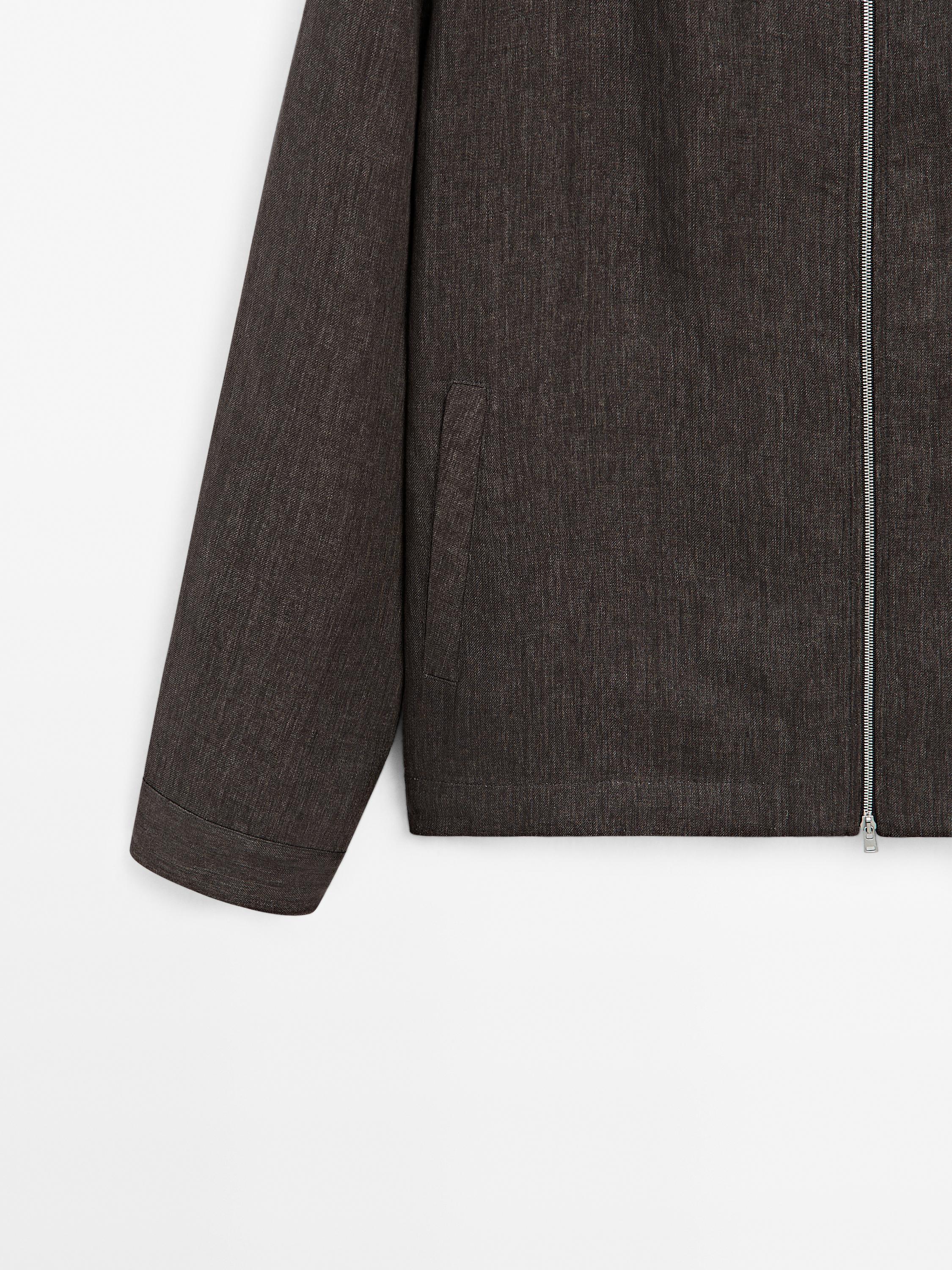 Veste bomber total look lin délavé